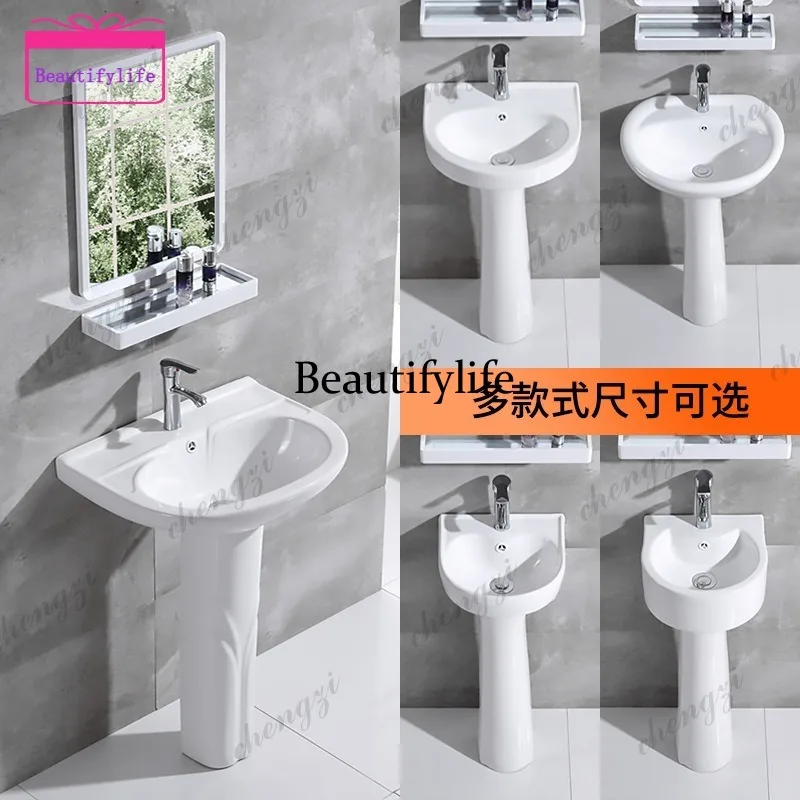 Column type washbasin integrated floor type washbasin small apartment bathroom ceramic household  a17