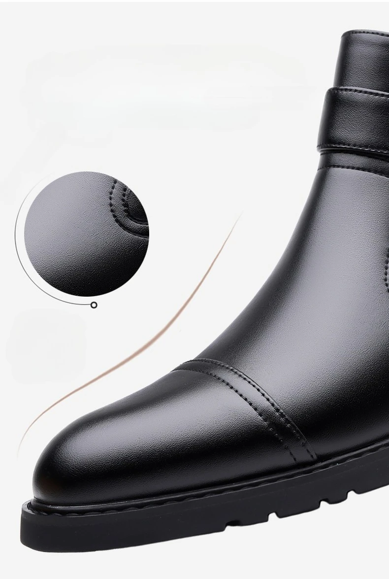 Luxuriöse Business-Herren-Lederstiefel Modische Schnallen-Lederstiefel Elegante Herbst-Neuheit Vielseitige Knöchelstiefel – Detail 7