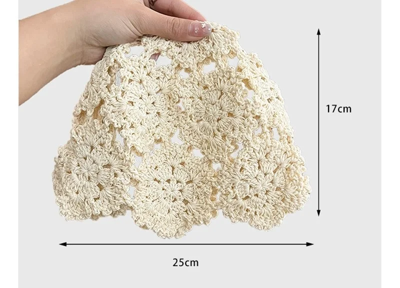 Böhmische handgewebte, ausgeschnittene Kapuzenmütze für Damen, gehäkelte Strickmütze im Ethno-Stil für Reisen und Fotos – Detail 3