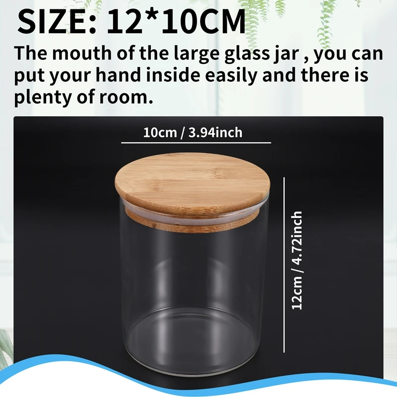 A11I Glass Food Storage Containers with Lids Large Glass Food Storage Jars for Coffee Bar Tea Sugar (27 FL OZ)