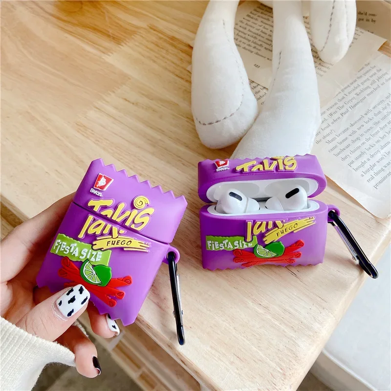 

For Airpods Case,3D Purple Potato Chips Protective Shockproof Earphone Silicone Cover For Airpods Pro 2 Case Kids Girls Funda