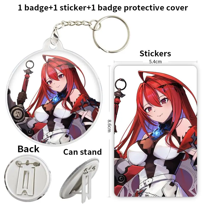 Elizabeth Rose Bloodflame Ch Anime Character Game Soft Button Badge Brooch anchor Peripherals Pin Cartoon Pendant School bag DIY