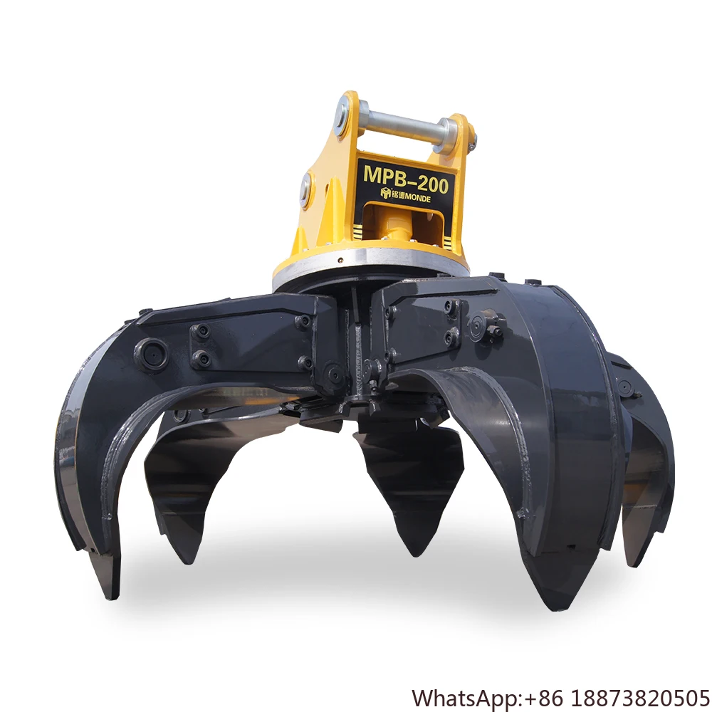 high performance orange peel grapple excavator attachments steel scrap grapple for sale