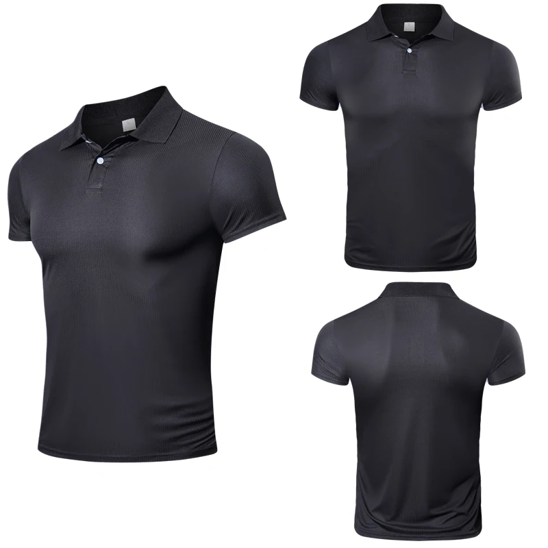 100% Polyester T Shirt Für Männer Sportswear Casual Kragen Camisetas Sport Top Quick Dry und Leichte Kleidung Männer der Trainingsanzug – Detail 32