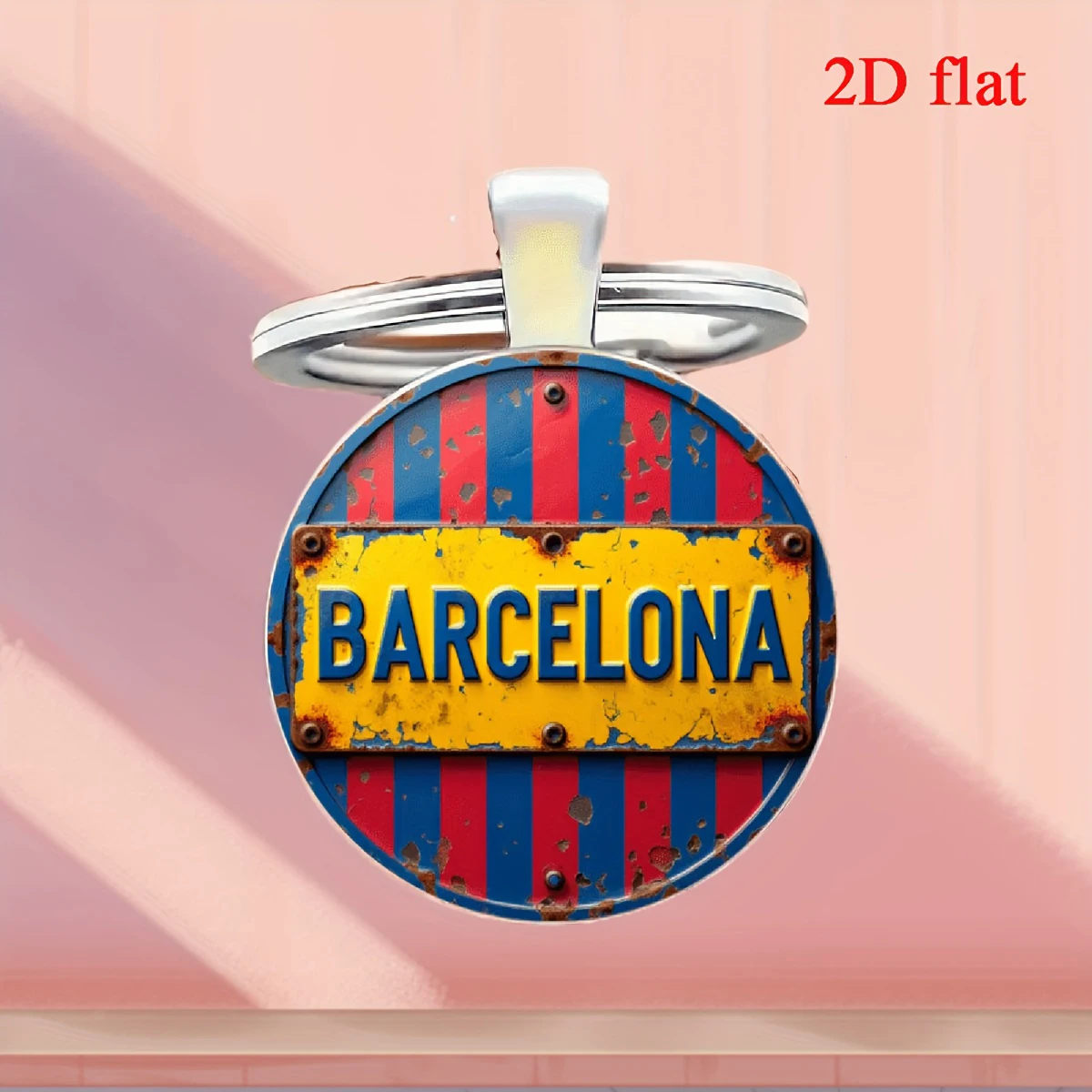 خمر برشلونة FC المفاتيح. تصميم كرة القدم الرجعية مع جوهرة. هدية مثالية للمعجبين والعطلات مثل عيد الميلاد.