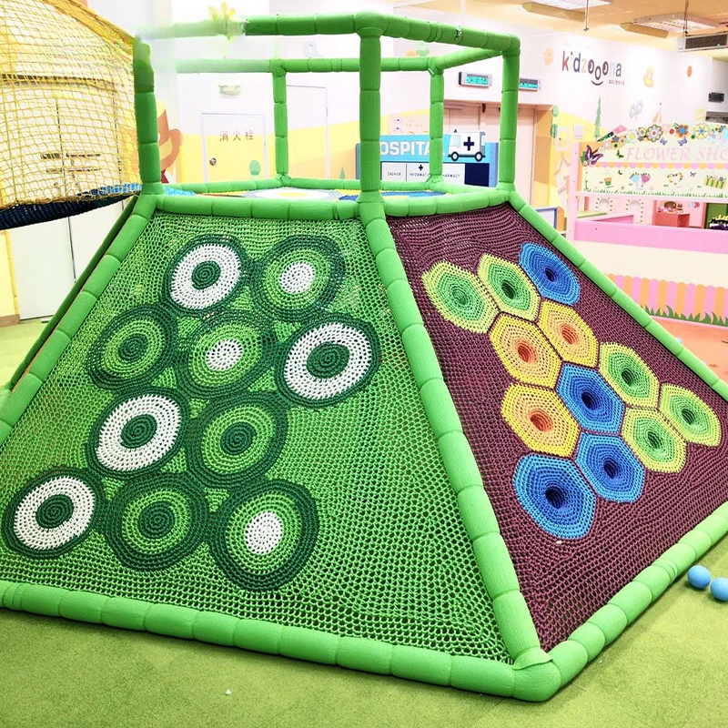 Handmade Rainbow Rope Nets Indoor Playground Climbing Station for Kids Soft Play netstribe