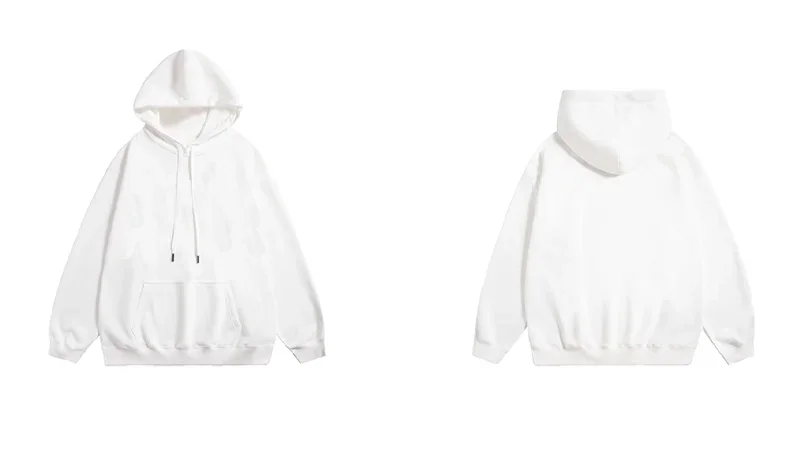 クロス柄パーカー、カジュアルな長袖プルオーバー、ドローストリングフード付き、330Gヘビーウェイトフーディスウェットシャツ