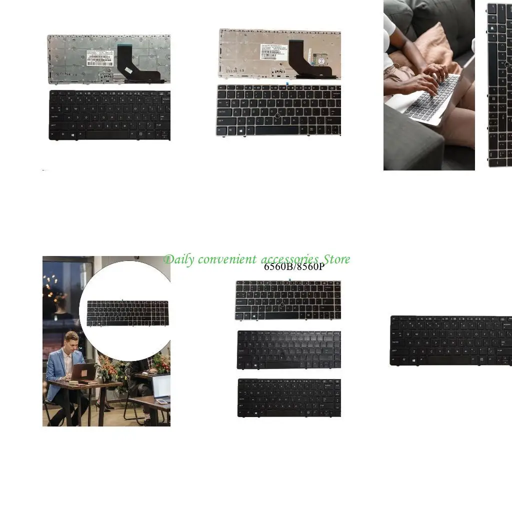 

97QB For EliteBook 8570P 8560P/ProBook 6560B Laptop US Keyboard with Frame Pointing