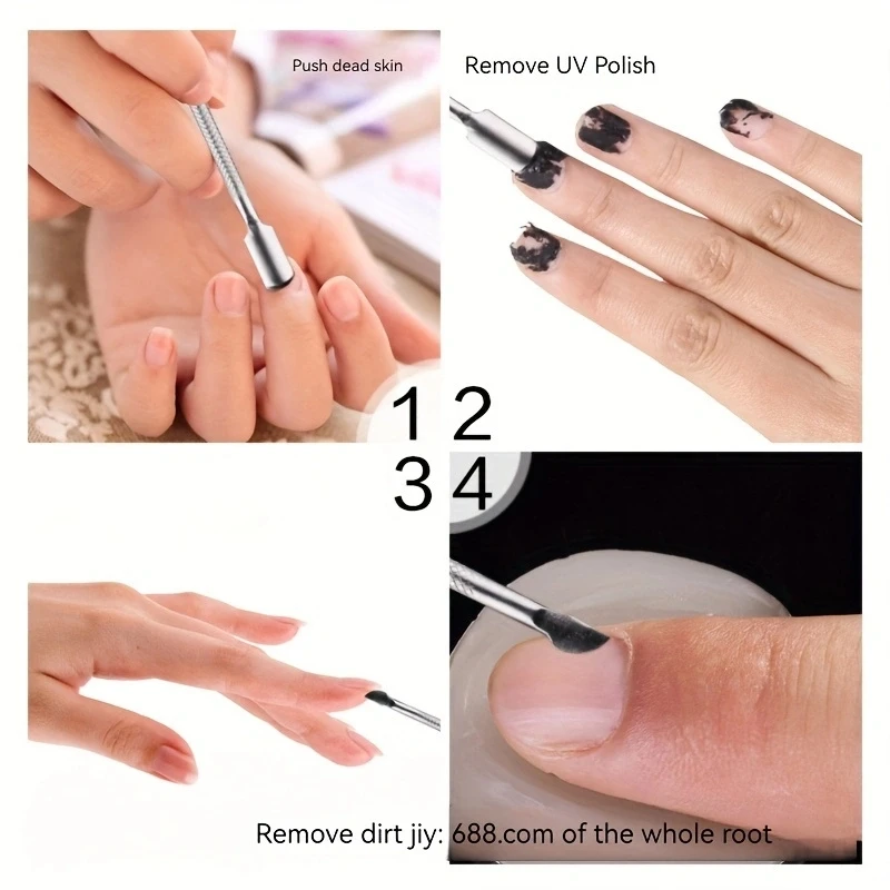 3-Piece Set of Large Double Ended Stainless Steel Dead Skin Nail Cleaning and Nail Removal