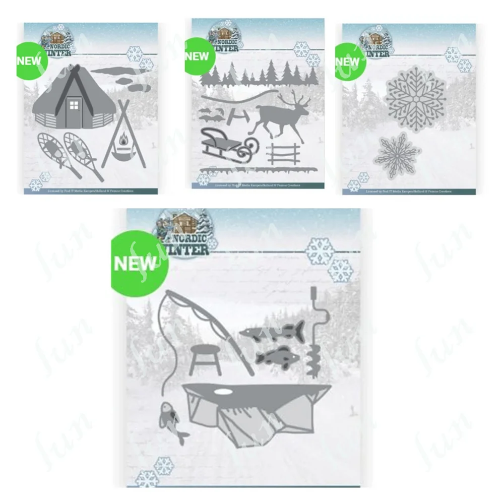 Cutting Dies Handmade Diy Scrapbooking Stencil Photo Album Template Decoration 2022 New Winter Shelter Scene Die Cuts Crafts