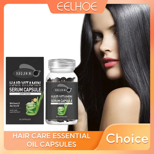알로에 베라 헤어 에센셜 오일 캡슐 수리, 건조하고 곱슬거리는 두피 트리트먼트, 강화 오일, 갈라진 끝 감소, 영양 헤어 케어 
