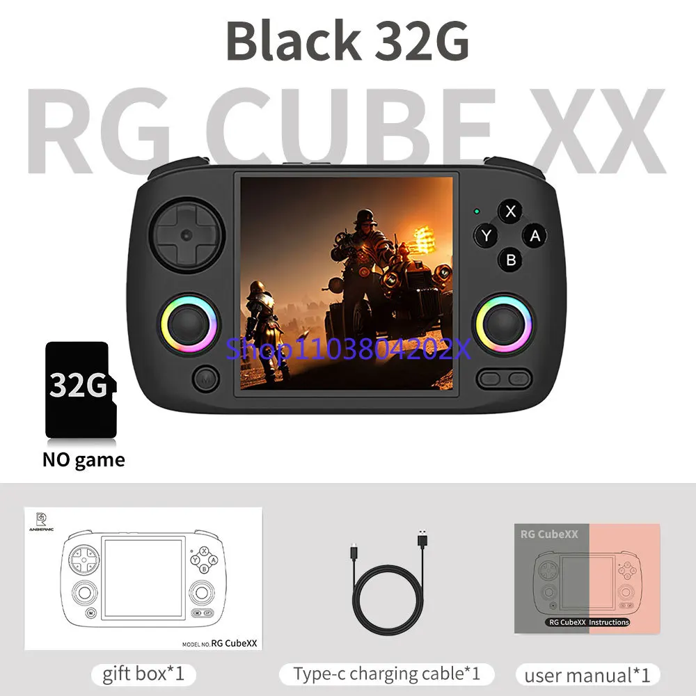 

RG CubeXX Retro Handheld Game Console 3.95 Inch IPS Screen 64 Bit Linux System RGB Joystick Lighting Support WIFI Bluetooth