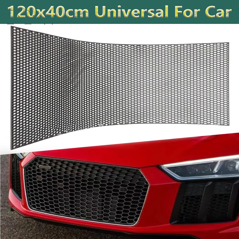 

Universal Car Meshed Grille Front Bumper Hood Vent Racing Grill DIY Cuttable Auto Mesh Grille Bumper Spoiler Air Vent 120x40cm