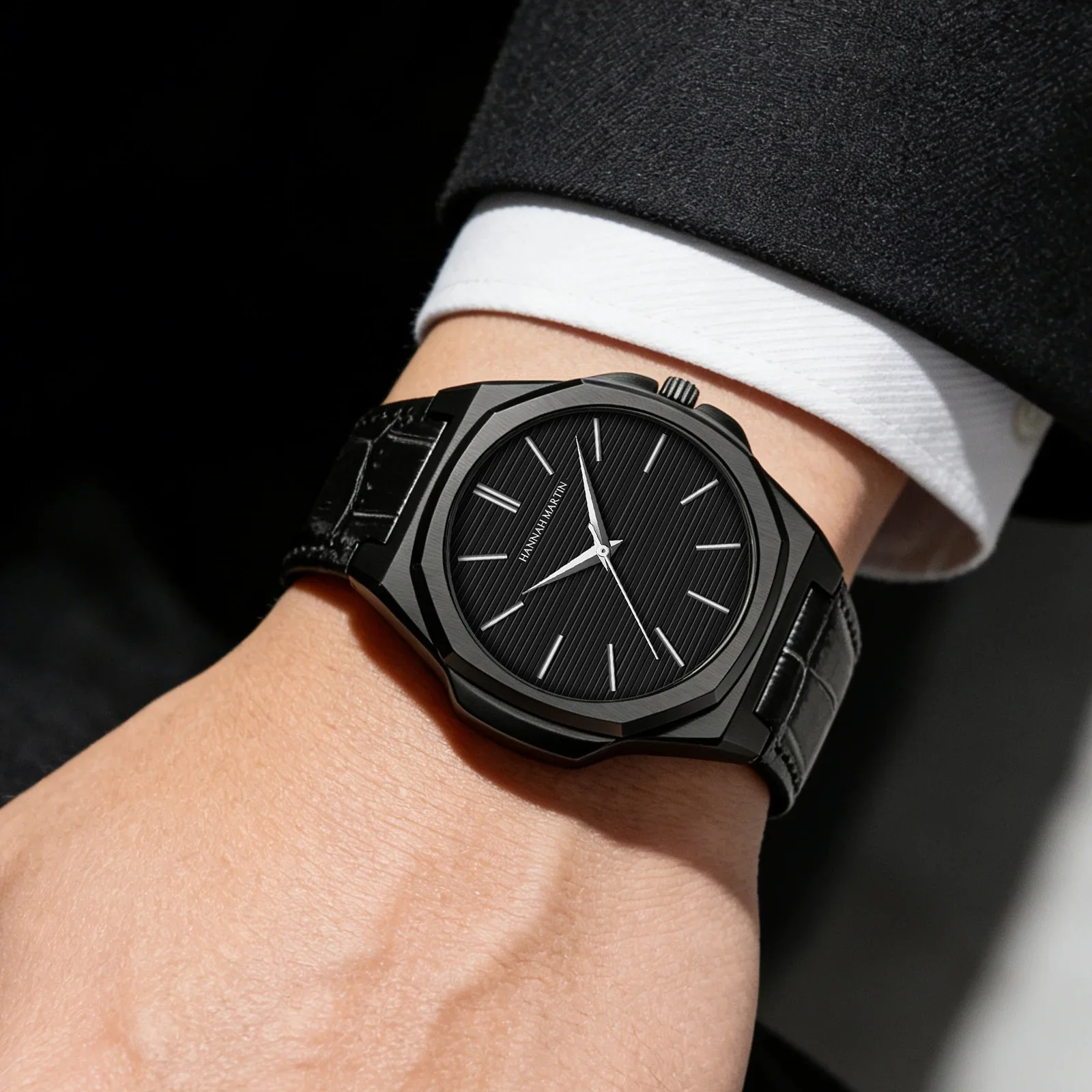 Hannah Martin Creative Classic Quartz Watch Men Hot Ultrathin Japanese Movement Steel Business Watch Replaceable AAA Watch Clock