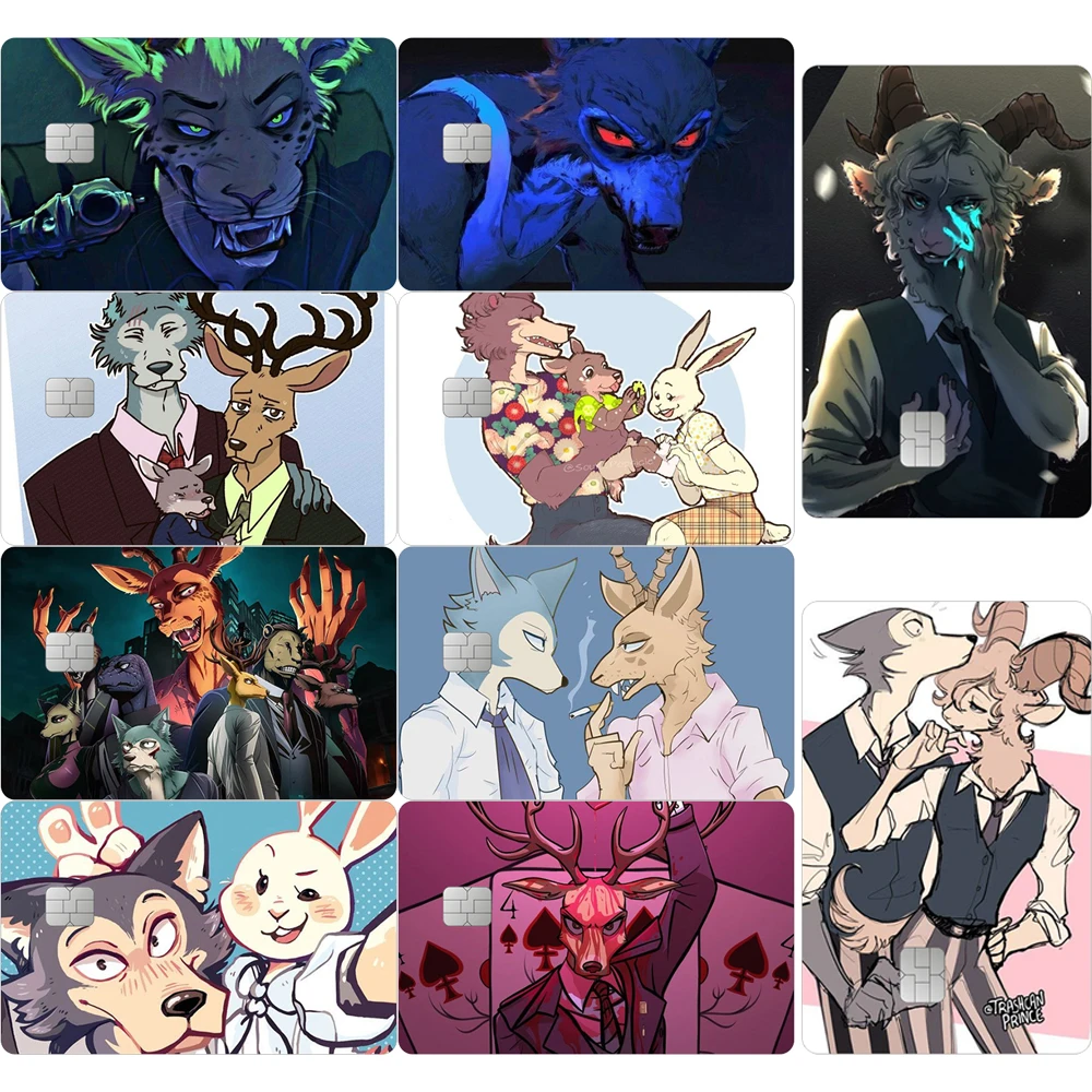 

Матовые наклейки BEASTARS: изысканные мультяшные стикеры для ID-карт, документов, транспорта (автобус, метро), водонепроницаемые, с Легоши, подарок на день рождения