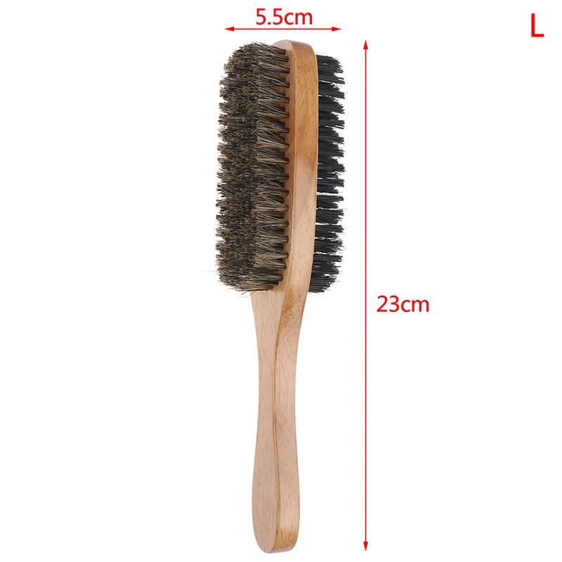 1X Mens Boar Bristle Hair Brush Wooden Curly Wave Brush Styling Beard Hairbrush