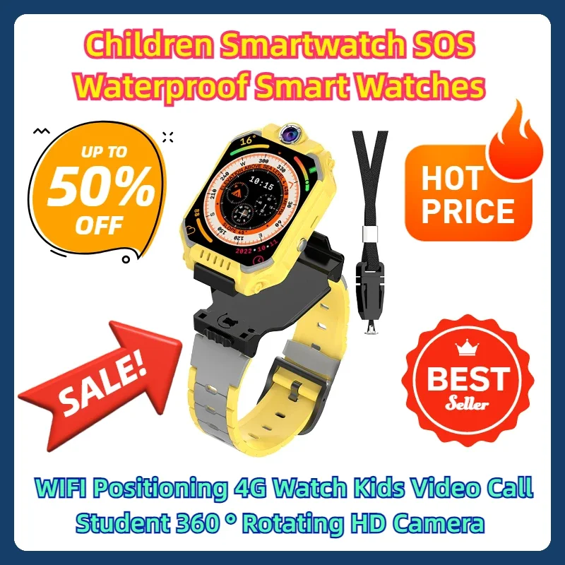 

WIFI Positioning 4G Watch Kids Video Call Student 360 ° Rotating HD Camera Children Smartwatch SOS Waterproof Smart Watches