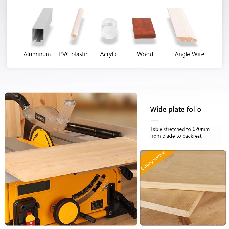 8 Inch Pipe Rack Table Saw Portable Multifunctional 1500W 220V Electric Cutting Machine Woodworking Household Cutting Board