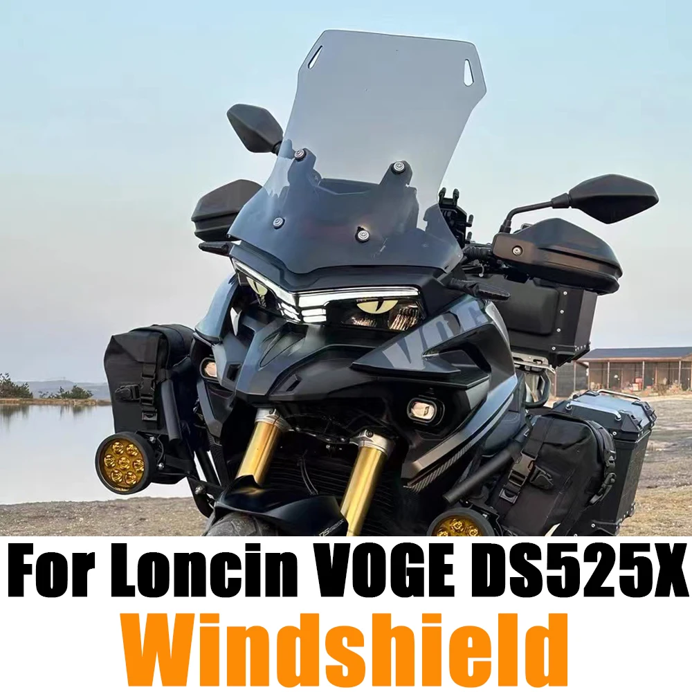 

For Loncin VOGE Valico DS525X DSX525 Motorcycle Heighten Front Windshield Wind Screen Deflector 525DSX Touring Sports Windscreen