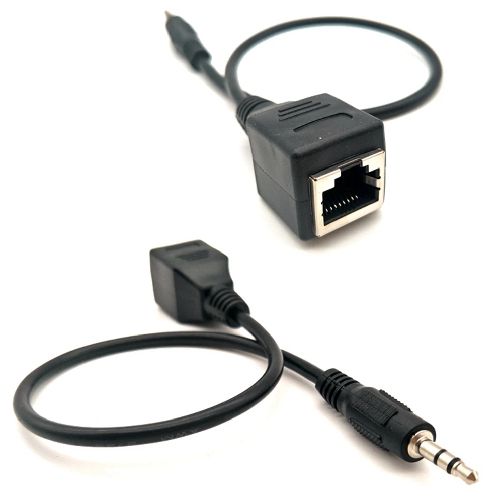 HL 2017 Cabo de áudio jack macho de 3,5 mm para acessórios de cabo de rede LAN Ethernet RJ45 FE13