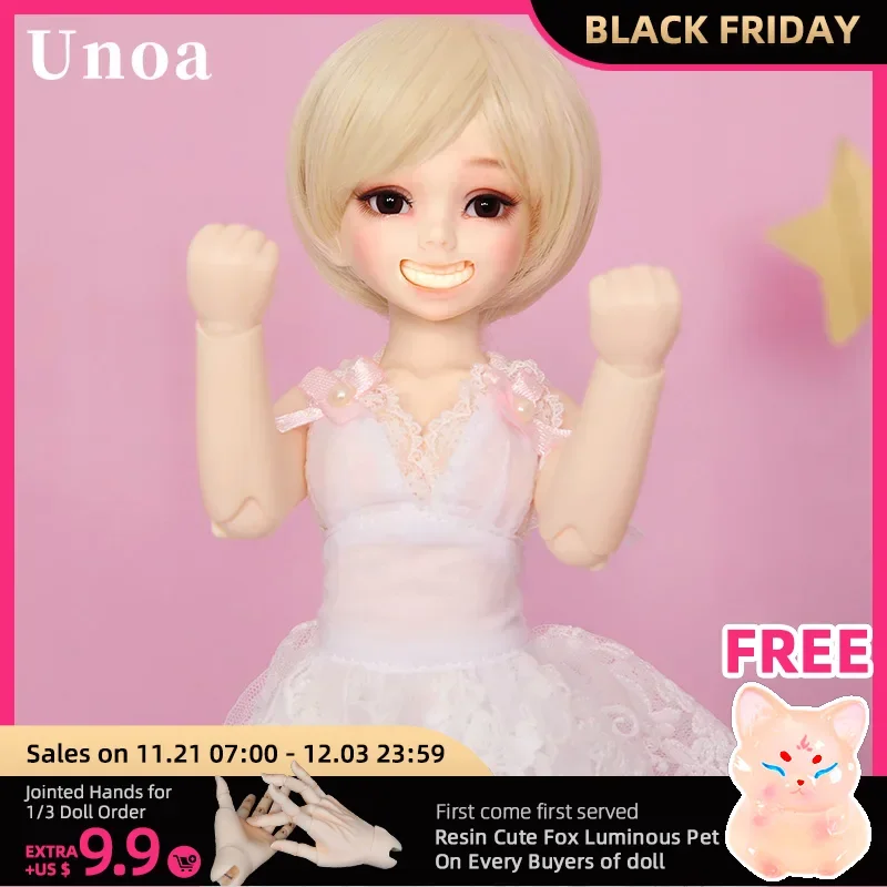 New Arrival Unoa Chibi Lilin BJD SD Doll 1/6 Body Model Children Faceplates High Quality Shop Resin Figures