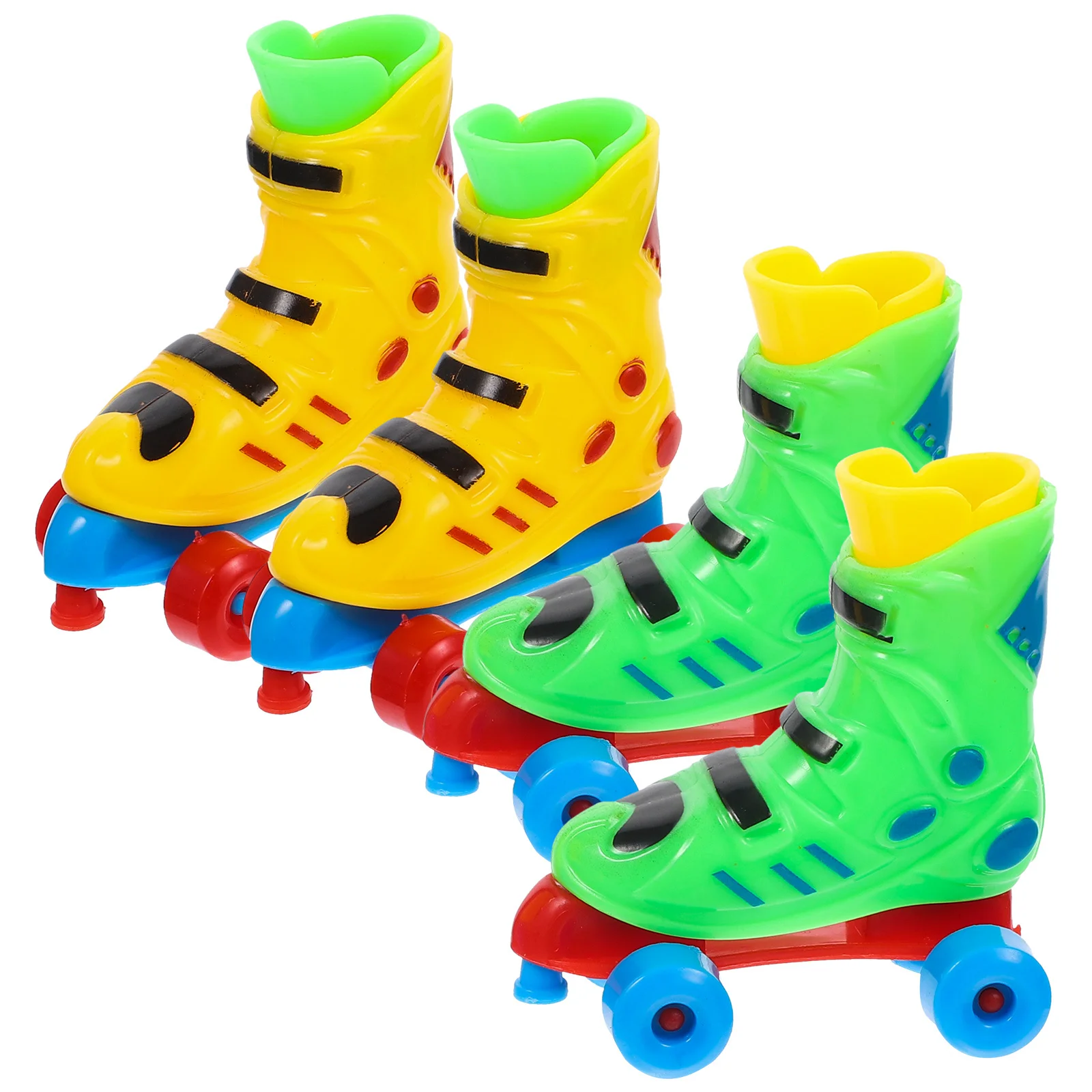 2 pares de rolo de skate de dedo colorido movimento da ponta do dedo alívio do estresse exercício educacional dedo esportes pequeno conjunto de jogo de skate