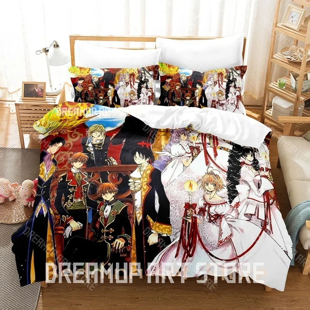 Juego de cama xxxHolic con estampado 3D, juego de cama individual, doble, tamaño Queen y King, juego de funda nórdica para dormitorio de niños y adultos, cama de Anime