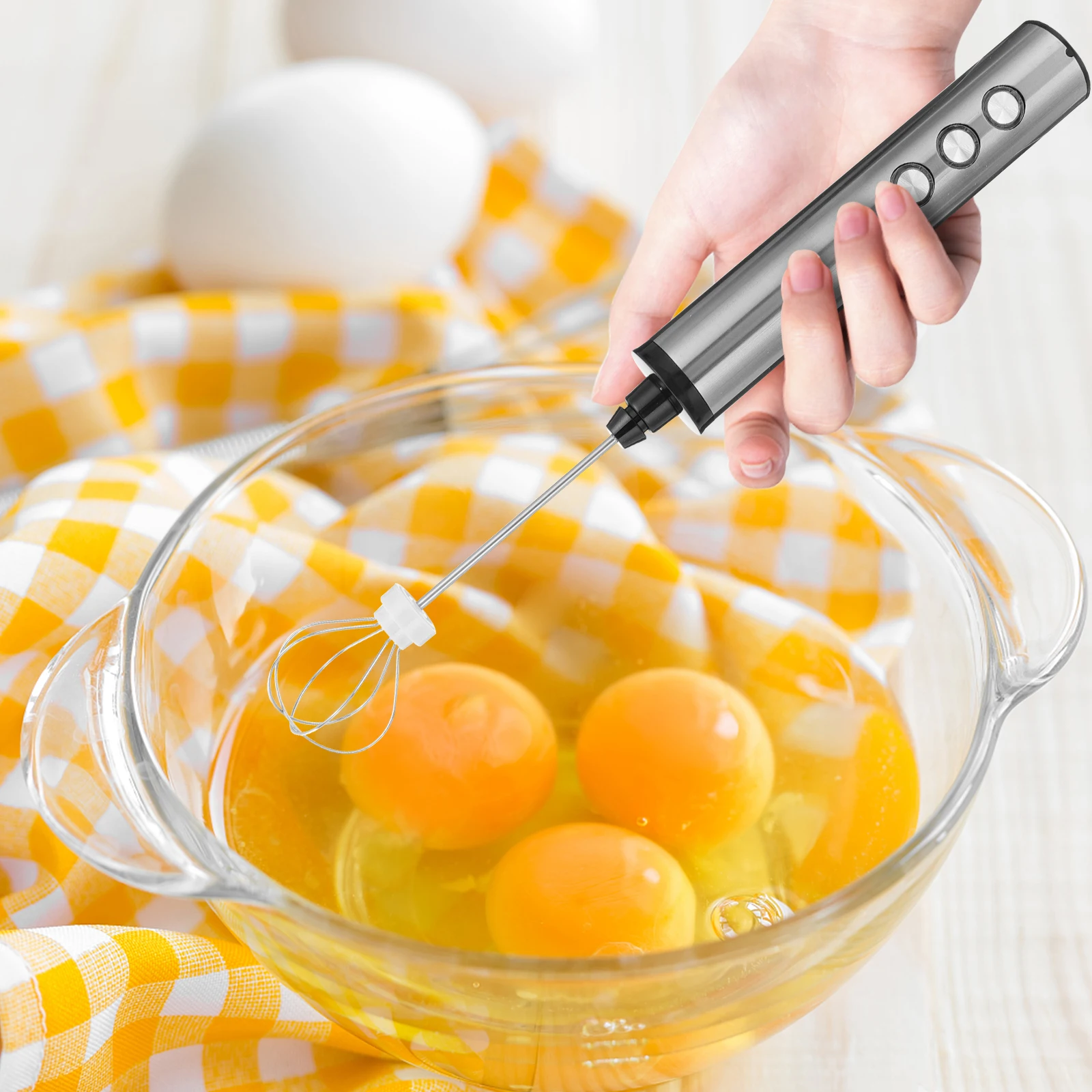 Wireless Electric Food Mixer Electric Egg Beater Coffee Milk Frothers Hand-Held Stirrer Three Speeds Adjustment Kitchen Tools - Image 4