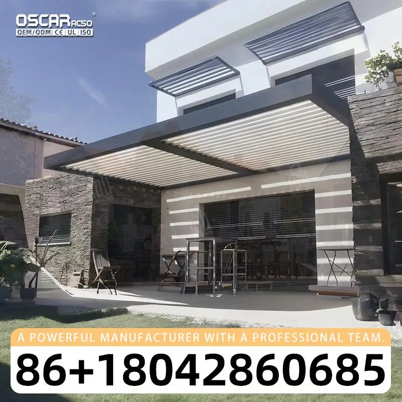 High Quality Waterproof Motorized Garden Pavilion for Outdoor Backyard Patio pergola