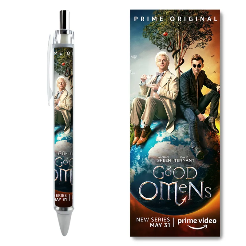 

2/4 шт., милые гелевые ручки Good Omens Gabriel Crowley, хит продаж, украшения из фильма и ТВ, эстетические канцелярские принадлежности