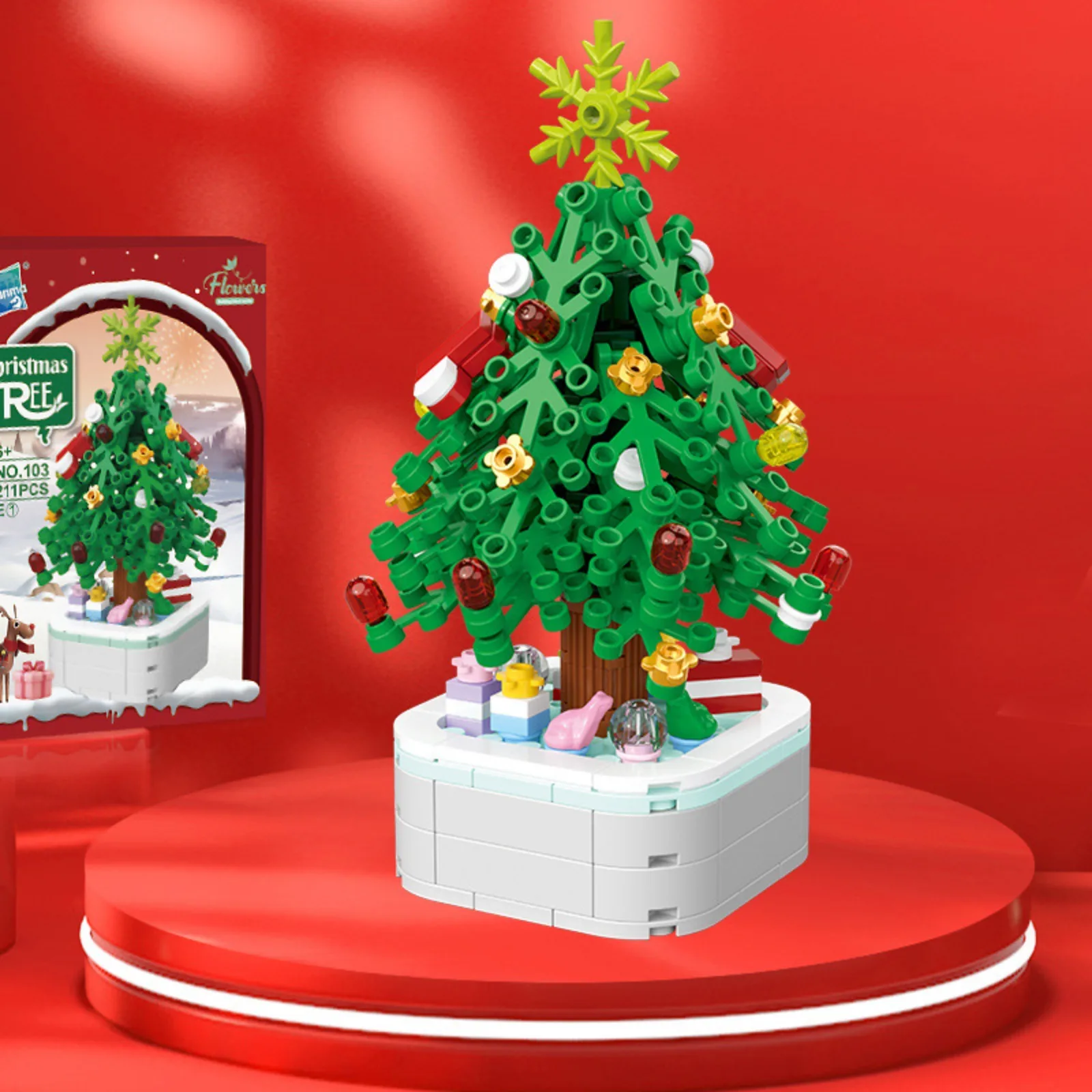 Blocs de construction de Style chinois pour enfants, jouet pour nouvel an, bonsaï d'arbre Orange, ornement créatif, cadeau