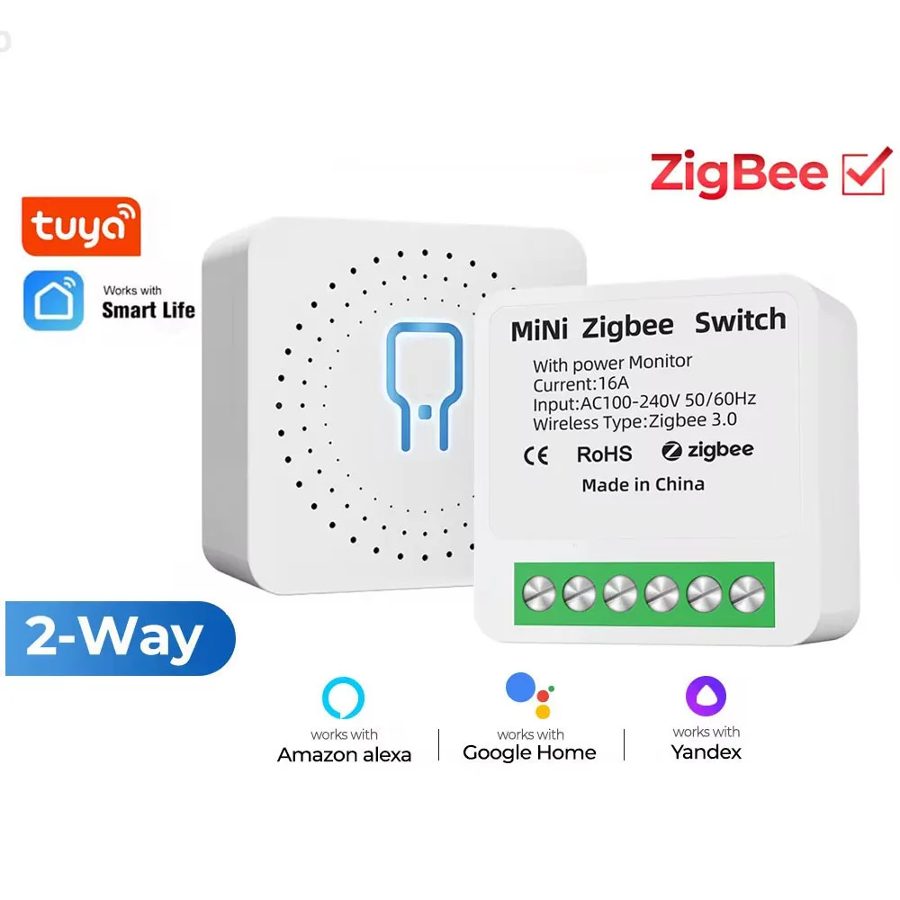 

16A Wifi Smart Switch Smart Home Light Switches Module 2 Way Control Work with Tuya Smart Life Alexa Google Home Switch