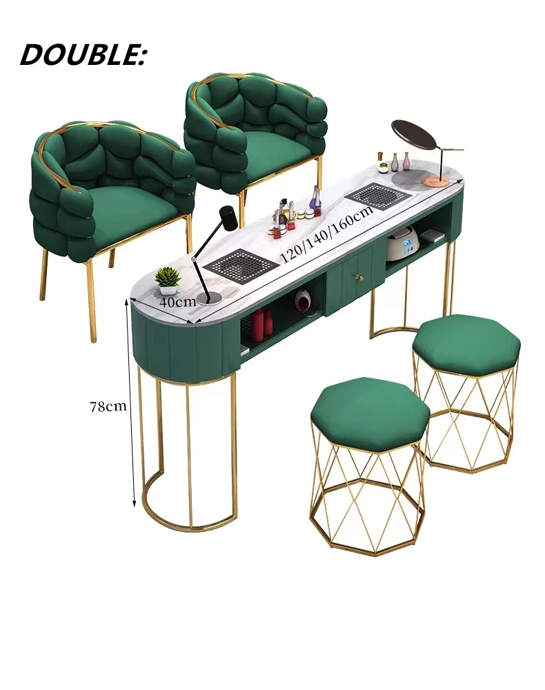 Nice Nails Bar Station Salon Furniture Wood Nail Tables Nail Desk Manicure Table with Chair view 6