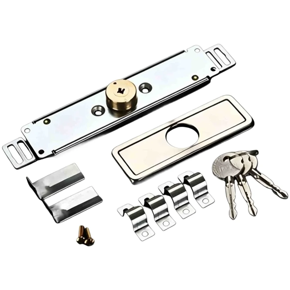 For cross Middle Open Rolling Shutter Lock Compatible with Bottom Mount Installation 28x16.5x0.1cm Iron Construction
