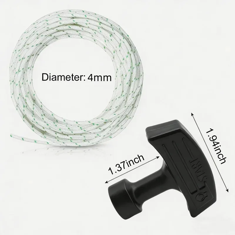 LUSQI 3MM/4MM*15M Pull Start Cord Nylon Starter Rope With 1/5Pcs Handle For Recoil Engine Start Lawn Mower Chainsaw Blower image 3