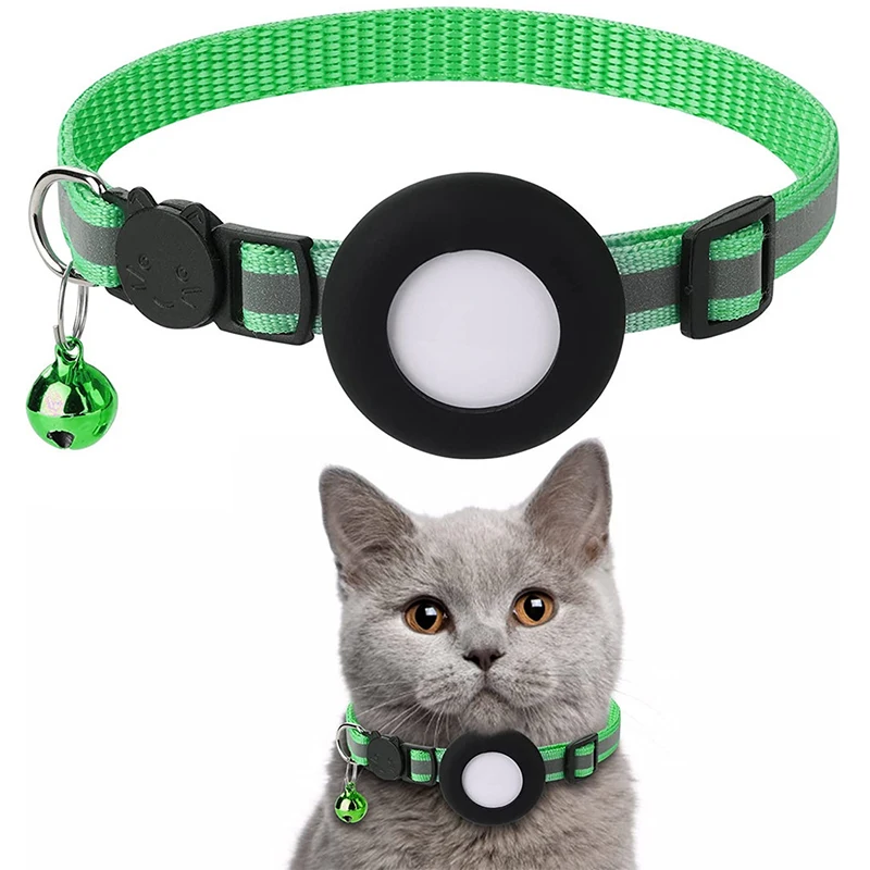 Pet GPS Tracker Bluetooth With Bell Cute Reflective Night Cat Address Footprint Collar Pendant Tracking Dog Bird Anti-Lost