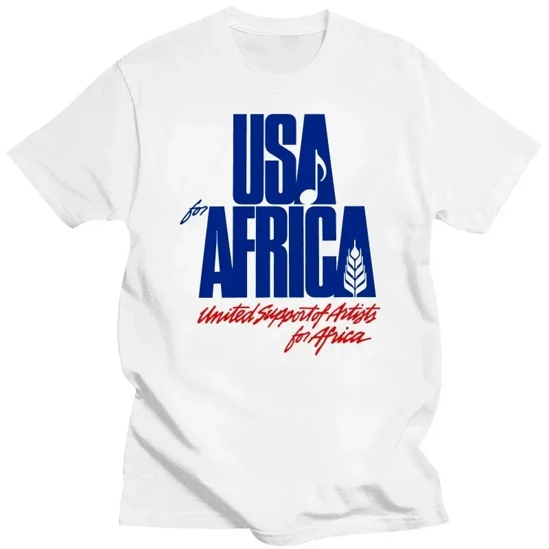 2024 summer New tops men clothing We Are the WurId Anniversary USA for Africa United Artists White T-shirt  ﻿