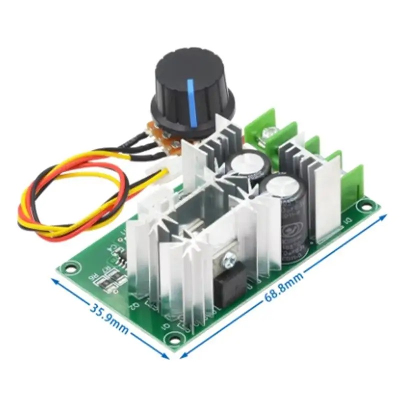 Image of 1 Stück 20A Stromregler DC10-60V Motorgeschwindigkeitsregler 12V 24V 36V 48V Hochleistungs-Antriebsmodul PWM Motorgeschwindigkeitssteuerung