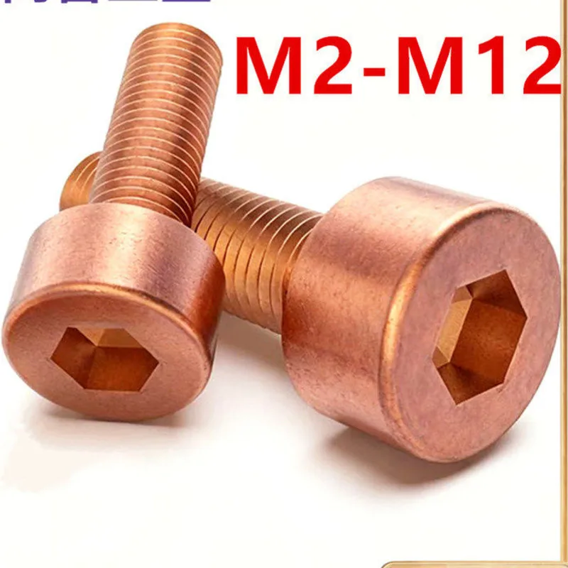 Tornillos de Cobre Rojo Conductivos con Cabeza Hexagonal M2 M2.5 M3 M4 M5 M6 M8 M10 M12 T2, Envío Gratis, Garrafa Homebrew