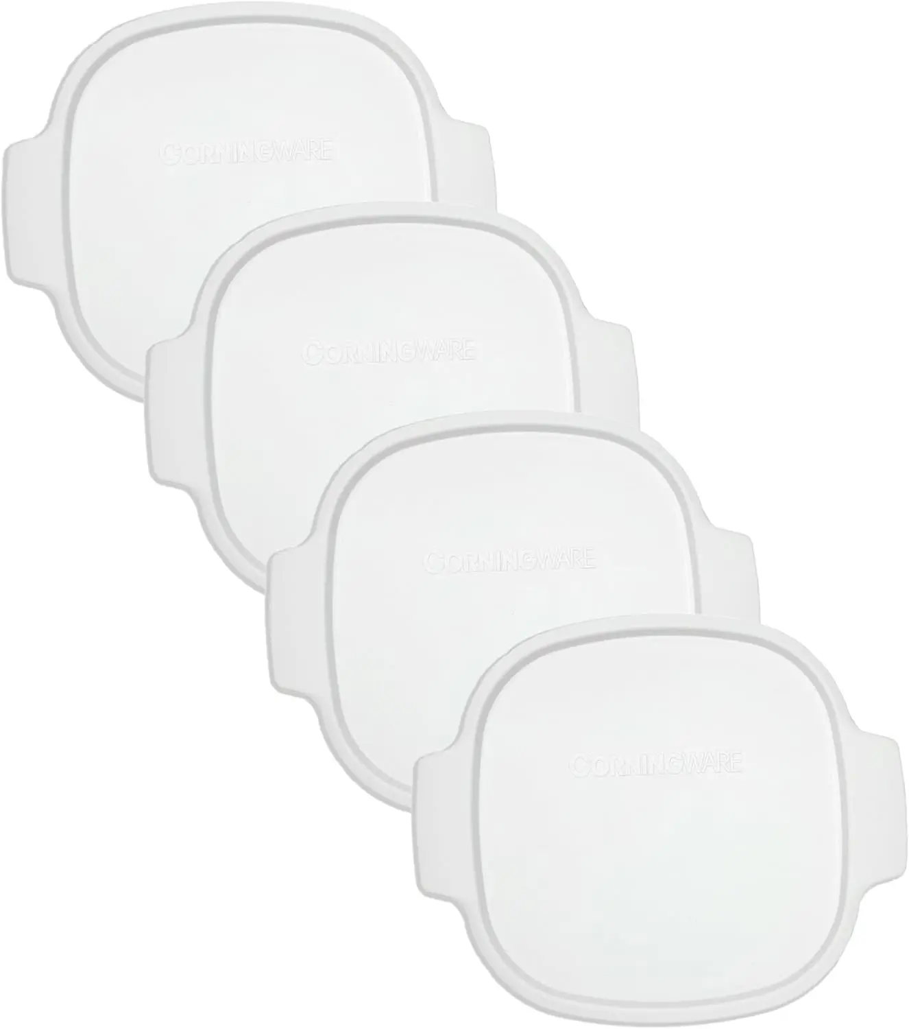 

Stovetop A-2-PC 2-Quart/3-Quart White Square Standard 10.5" x 9" Plastic Storage Lid - 4 Pack (Lid Only - Dish NOT Inclu