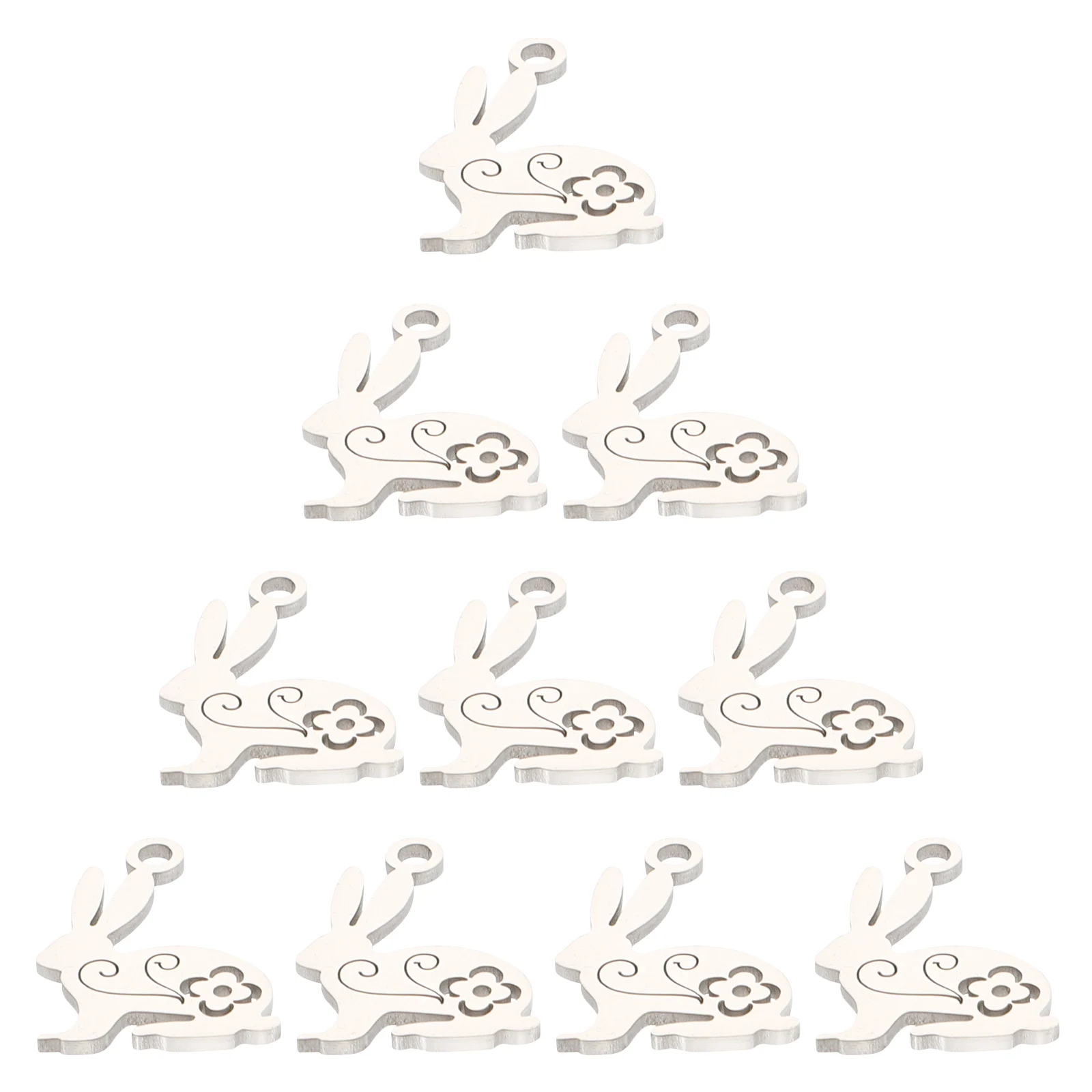 

10 Pcs Rabbit Pendant Charm Stainless Steel Handmade Jewelry Accessories Valentine Birthday Gifts DIY Craft Supplies