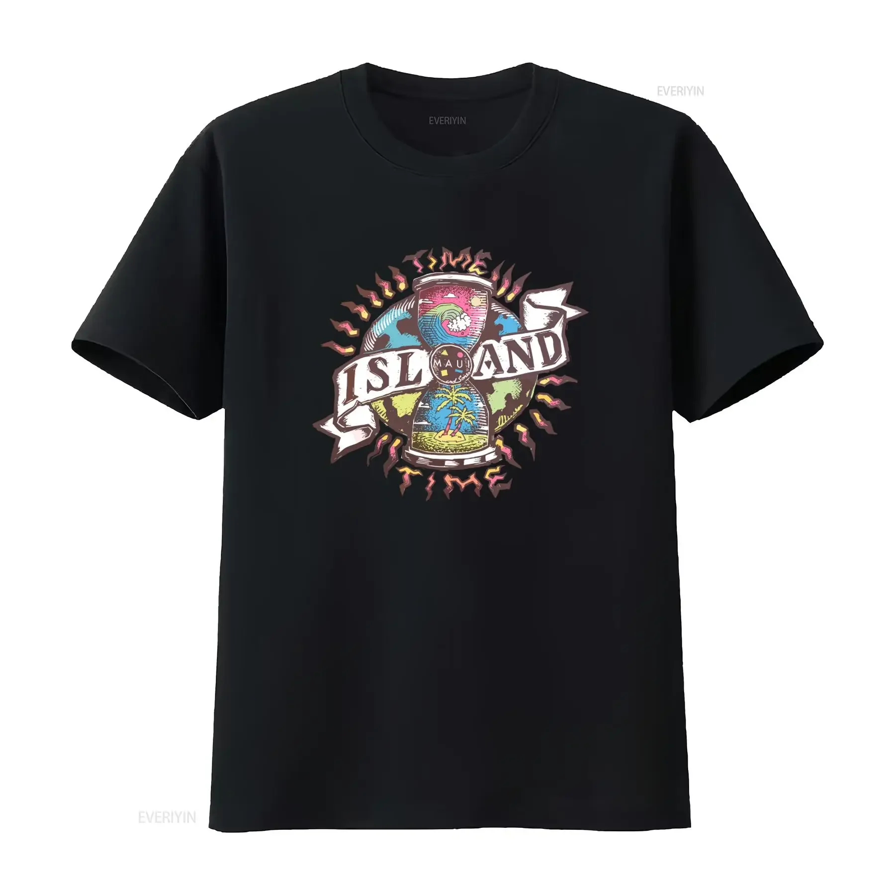 MAUI AND SONS ISLAND TIME HAWAII HAWAIIAN SURF TEE T SHIRT Mens S Blue vintage Washed graphic fashion Slightly Soft Stretched