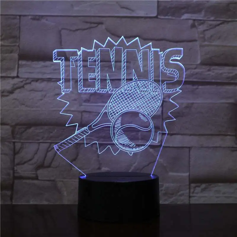 3D Squash Sports Night Light com controle de toque, candeeiro de mesa, decoração do quarto, presentes perfeitos para o Natal e aniversário, 7 cores, 16 cores