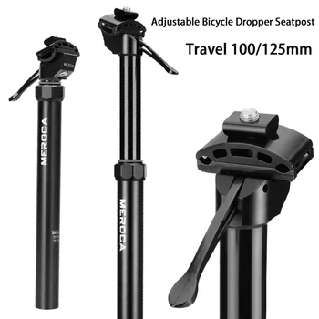 Adjustable bicycle 30.9/31.6mm dropper Seatpost travel 100/125mm manual hydraulic telescopic handle retractable MTB console