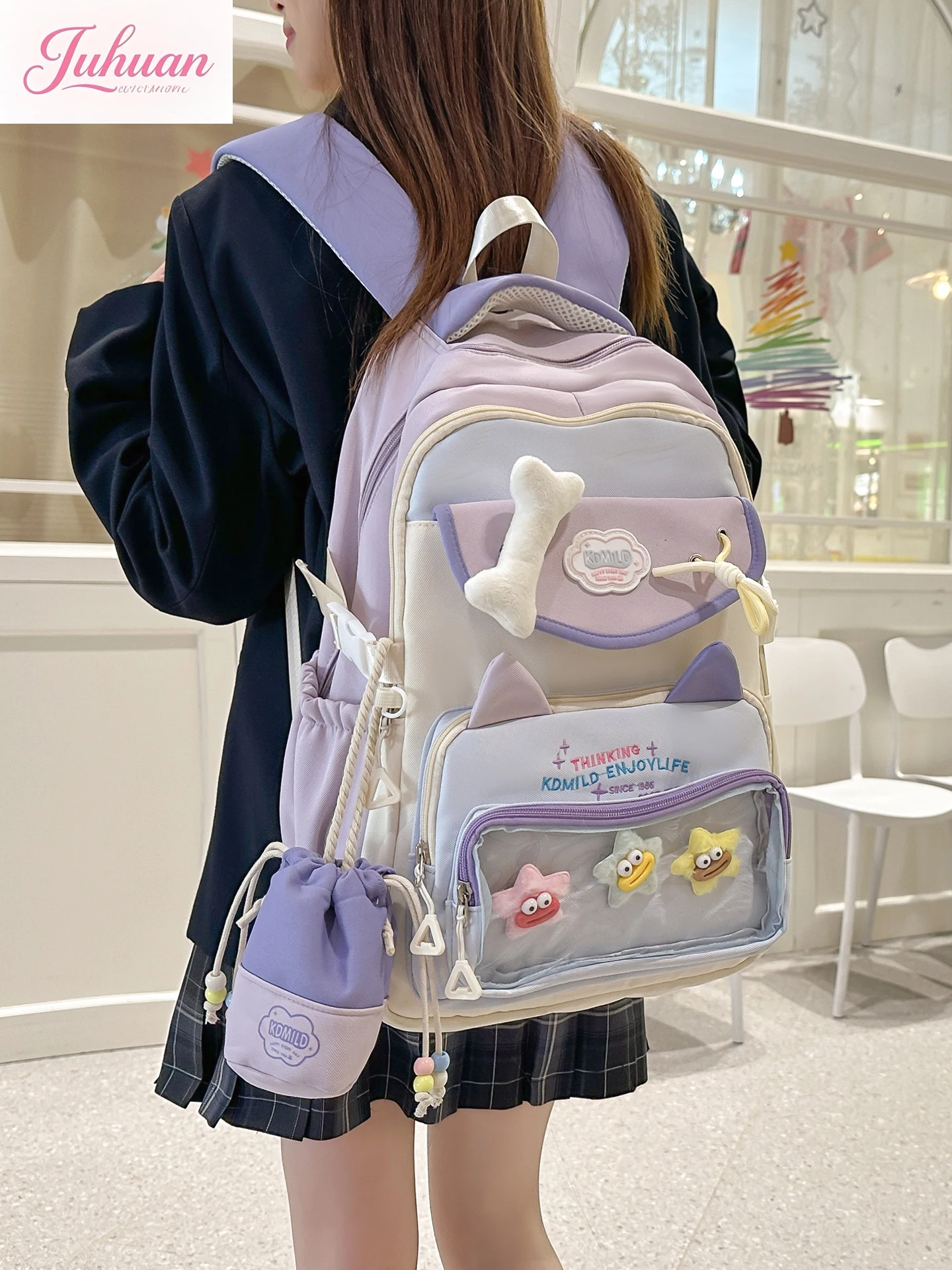 Japanese Transparent Lta Bag Candy Series Cute School Bags Girl Student Backpack Light Large Capacity Backpack Opening Ceremony