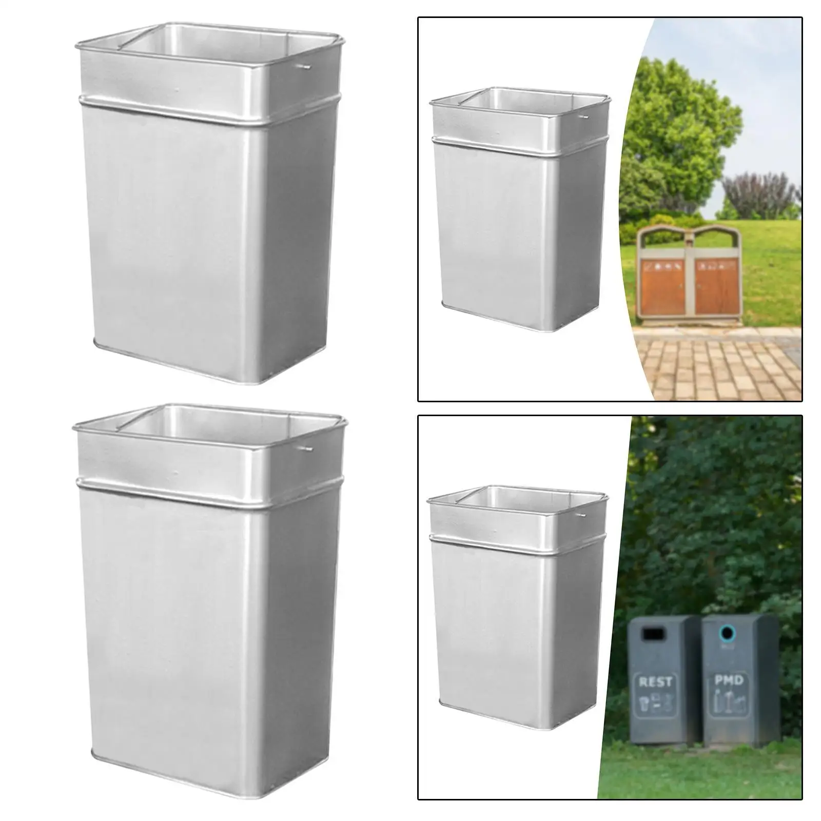 Commercial Garbage Can Rust Resistant Sturdy Easy to Clean Garbage Bin