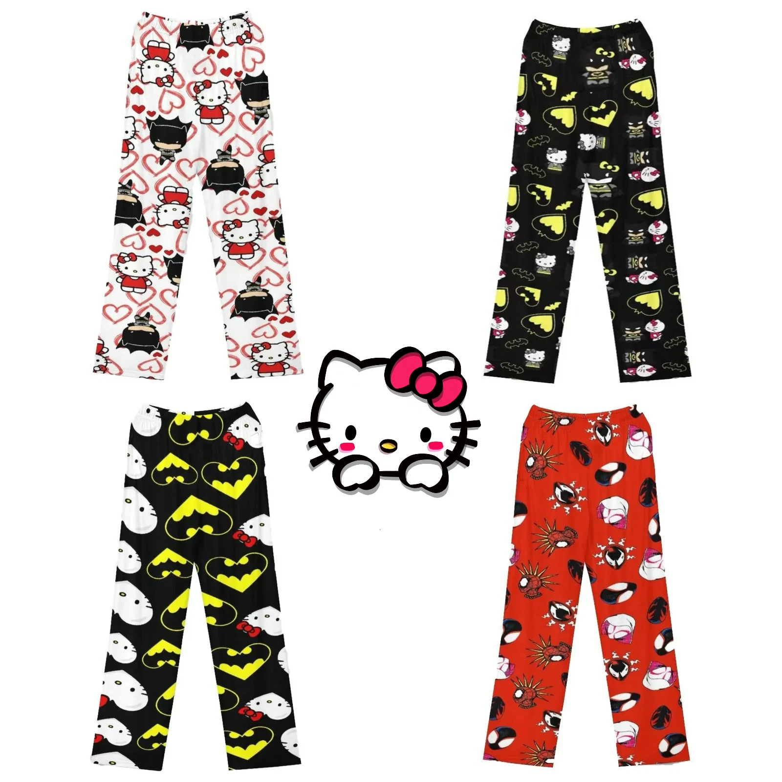 

Miniso Spiderman Hello Kitty Cartoon Women's Pajama Long Pants Spring/summer Korean Edition Home Leisure Couple Pants Sleep Pant