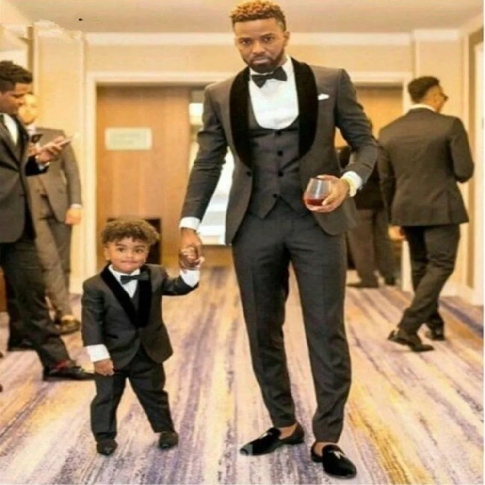 Fashion Boy's Formal Wear For Wedding Party Cute Baby Kids Suits Children Wedding Attire Outfits Jacket Vest Pants 3 Pieces