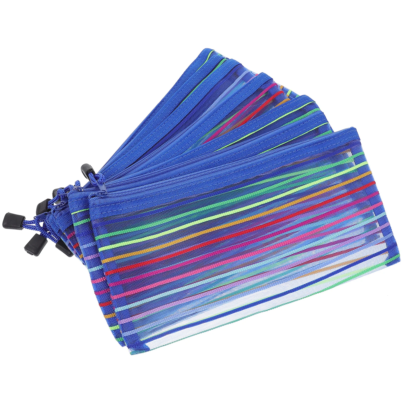 

6 Pcs Receipt Bag Cash Holder Oxford Cloth Blue Portable Foldable Money ganizer Storage File Folder Document Case
