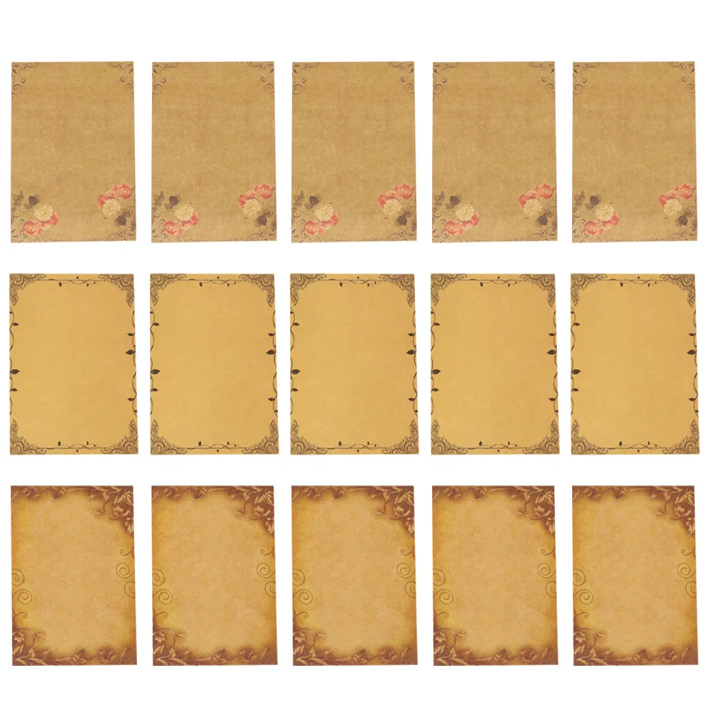 

48 Sheets Vintage Kraft Paper Smooth Writing Retro Style Letter Greeting Card Correspondence Ideal Thank You Notes Love Poems